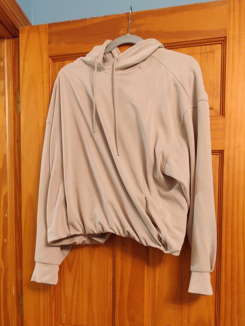 Athleta Seasoft Bubble Hem Hoodie White Women's Size Large